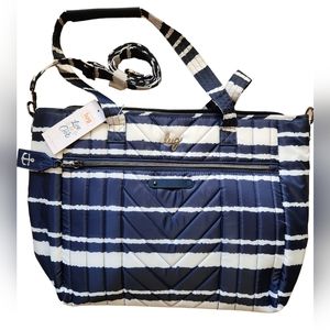 Lug Convertible Carryall Tote-Paddle Blue and White